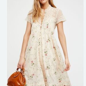 FREE PEOPLE Floral Maxi Dress XS -TONS OF ROOM! fits like a s/m